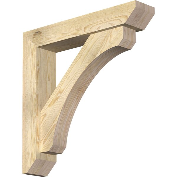 Ekena Millwork Legacy Slat Rough Sawn Bracket w/ Offset Brace, Douglas Fir, 6"W x 30"D x 30"H BKT0604X30X30LEC06RDF - main